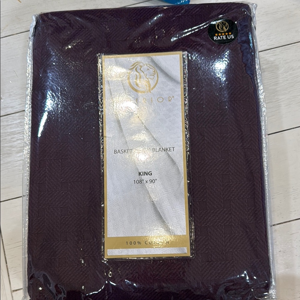 Luxurious Plum Basket Weave Blanket by Superior